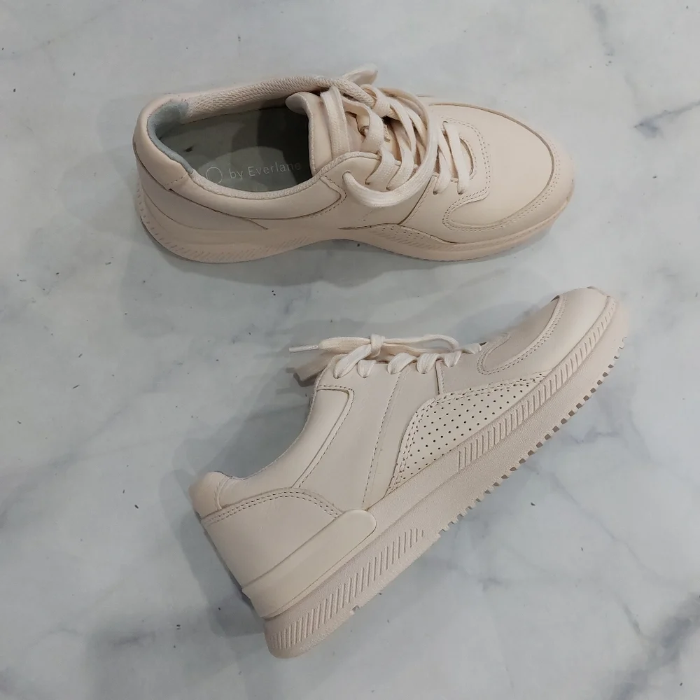 Everlane Leather Tread Sneakers The Trainer Pale Pink - Picture 2 of 8